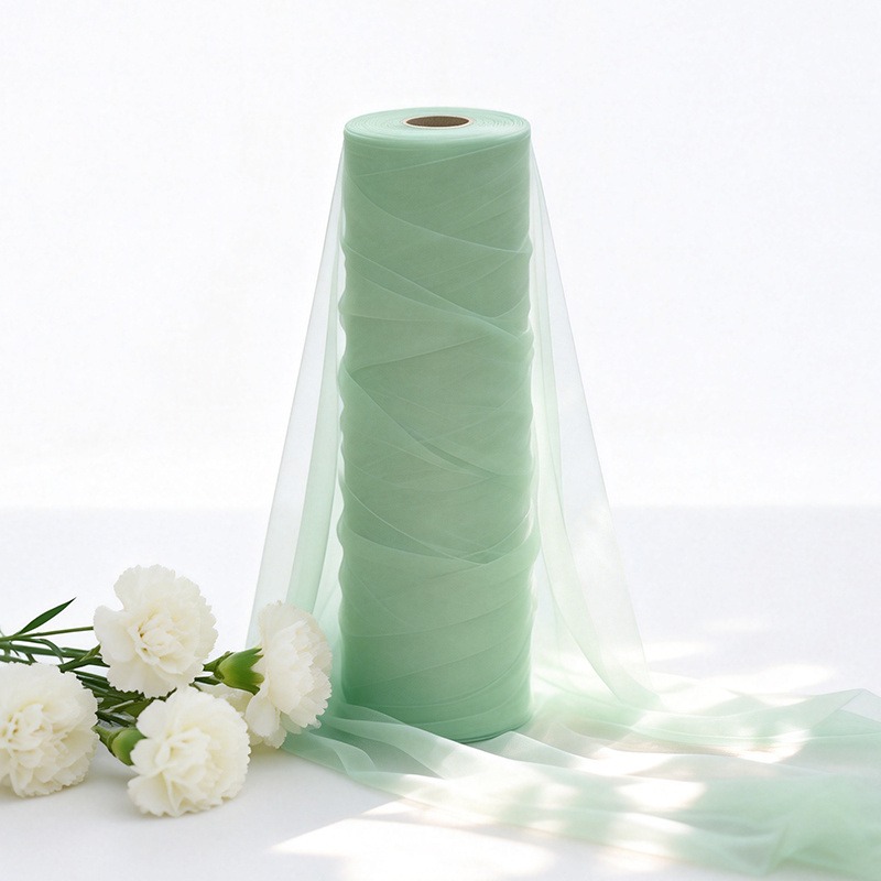 Baby Nursery Green - Tenda in Tulle Verde Chiaro Trasparente,