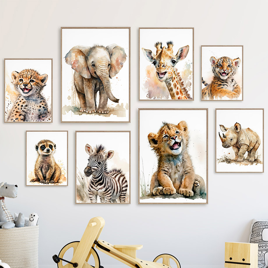 Baby Zebra Nursery - Quadri su Tela con Animali della