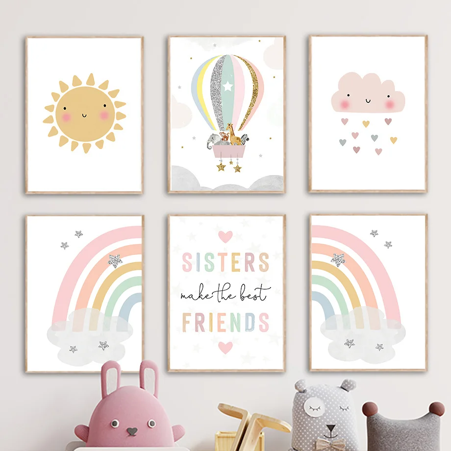 Baby Nursery Fabric - Poster e Stampe Nordiche con Giraffa,