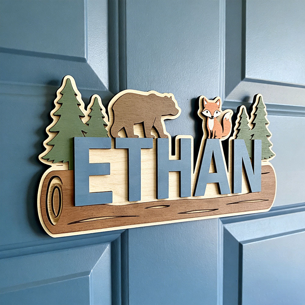 Baby Nursery - Targa in Legno Personalizzata con Nome