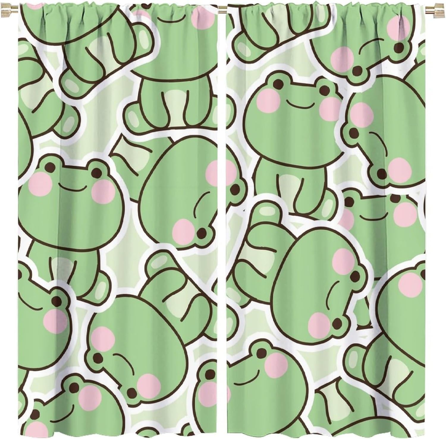 Baby Nursery Green - Tende con Motivo di Simpatiche Rane