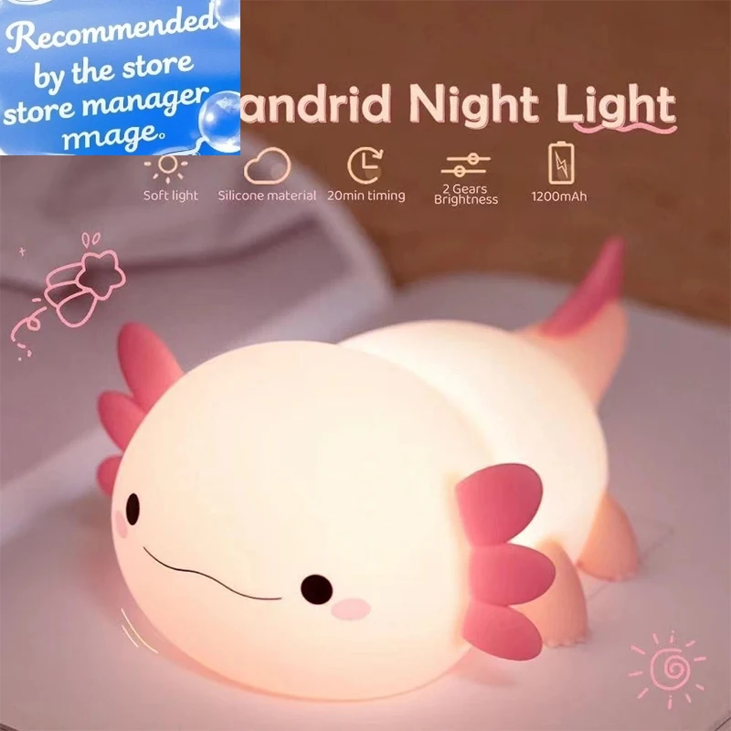 Baby Nursery Equipment - Simpatica lampada da notte Axolotl in