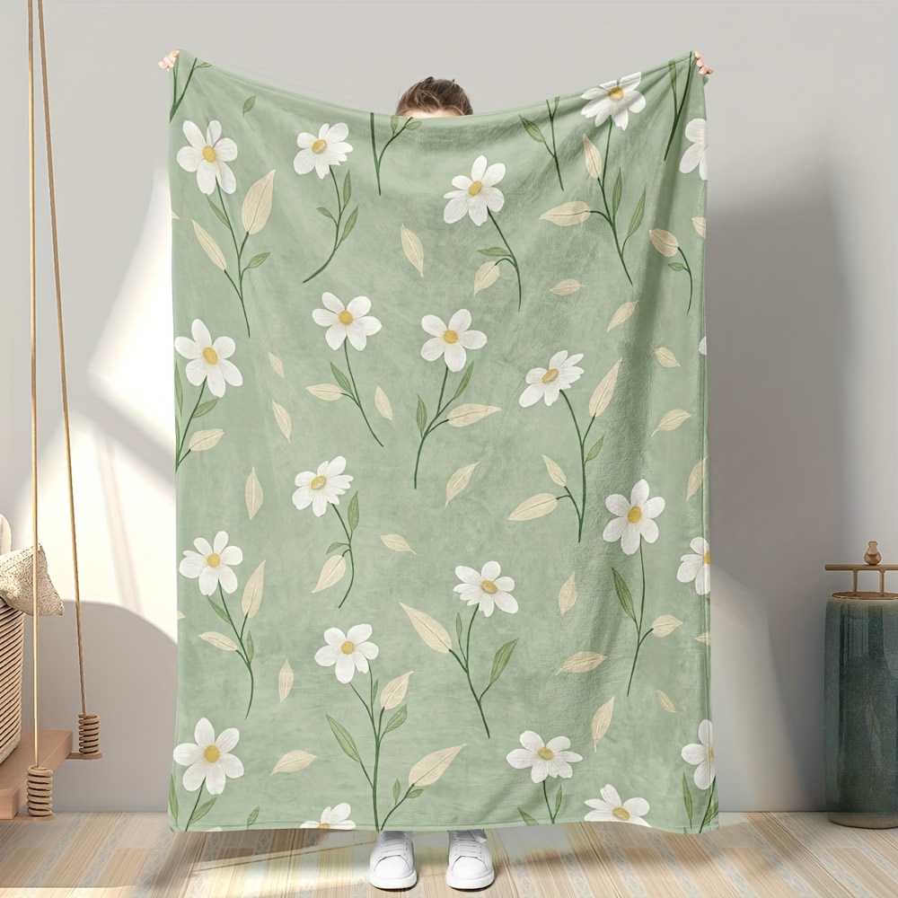 Baby Nursery Green - Coperta Decorativa con Stampa Floreale di