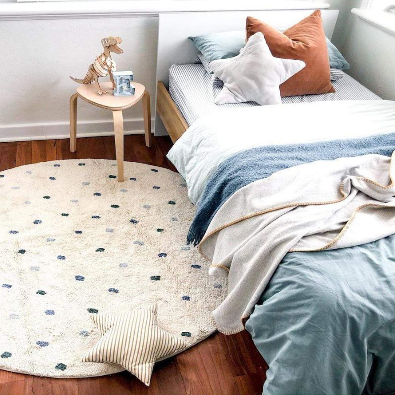 Baby Nursery Fabric - Dot Fluffy Carpet soggiorno rotondo peloso