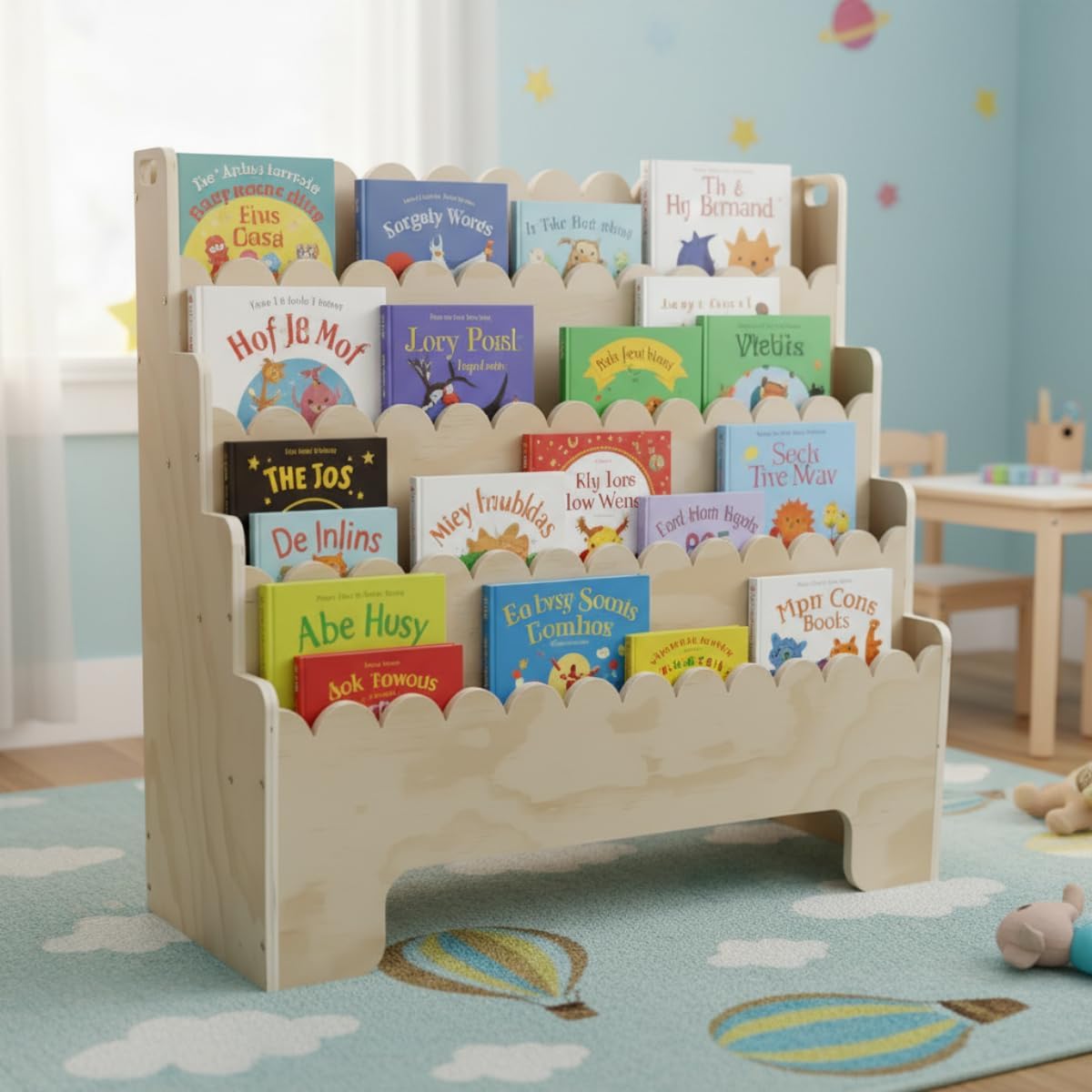 Baby Nursery Shelves - Libreria per bambini a 4 ripiani,
