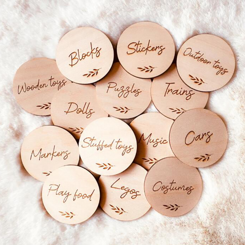 Baby Nursery Equipment - Etichette in Legno per Organizzazione, Etichette
