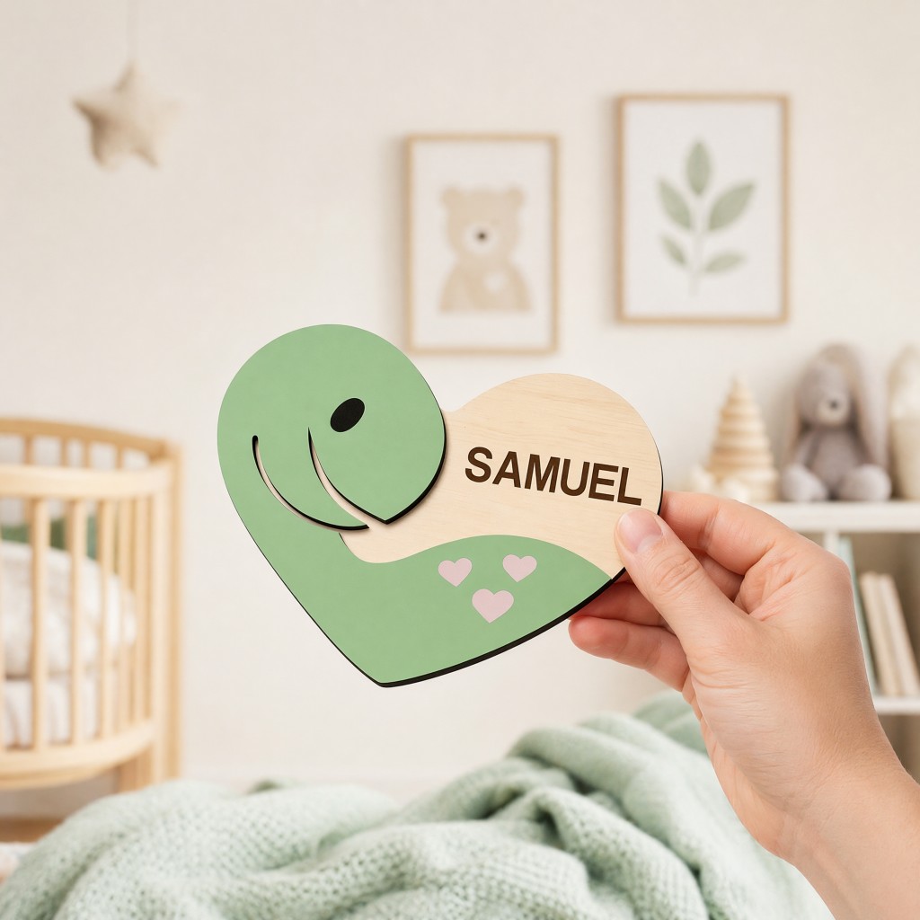 Baby Nursery Themes Girl - Targhetta in Legno Personalizzata a Forma