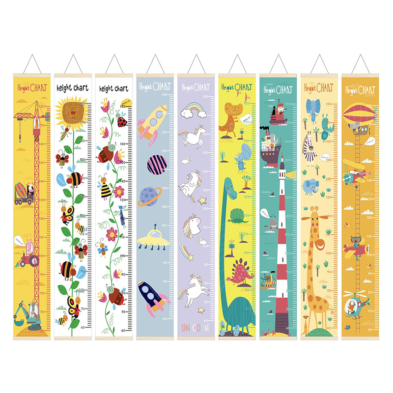 Baby Nursery Fabric - Ragazzi ragazze grafico di crescita cornice
