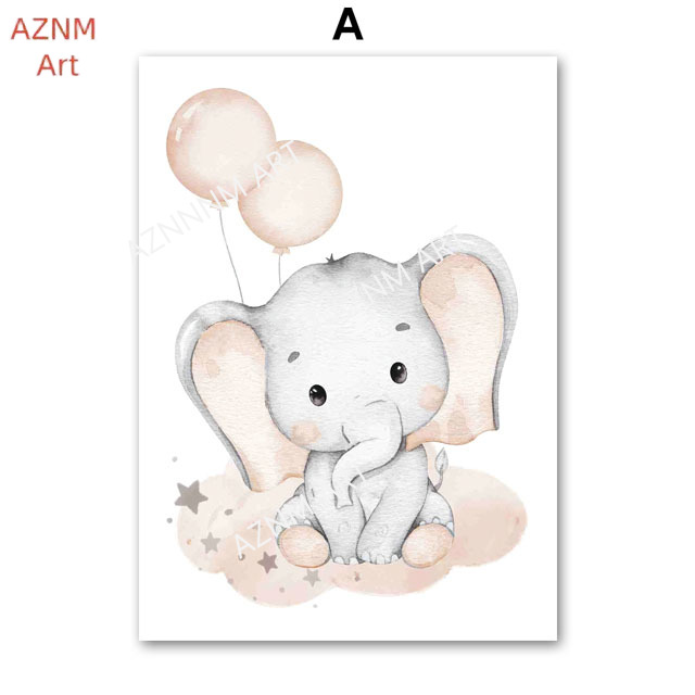 Poster con elefante, palloncin - Baby Nursery Fabric recensione e prezzo