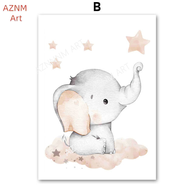 Poster con elefante, palloncin - Baby Nursery Fabric recensione e prezzo