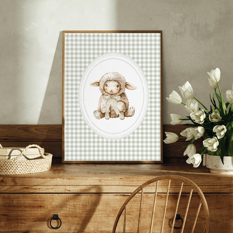 Poster Vintage con Mongolfiera - Baby Nursery Green recensione e prezzo