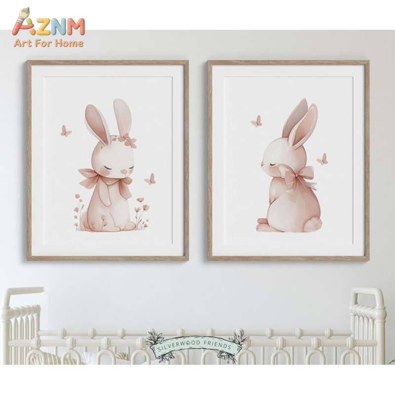AZNM Quadro su Tela con Conigl - Baby Nursery Neutral recensione e prezzo