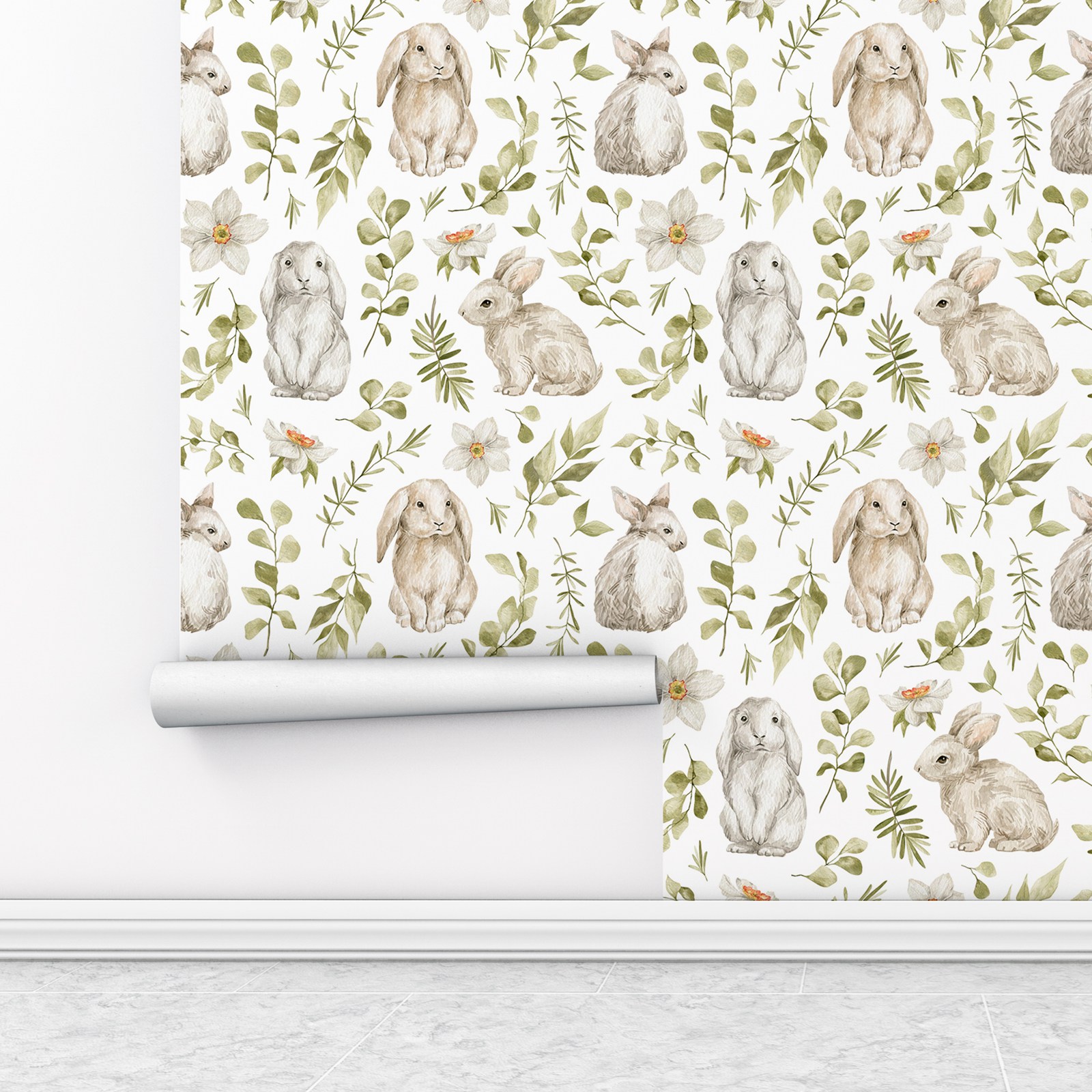 Carta da parati coniglietto Ca - Baby Nursery Green recensione e prezzo