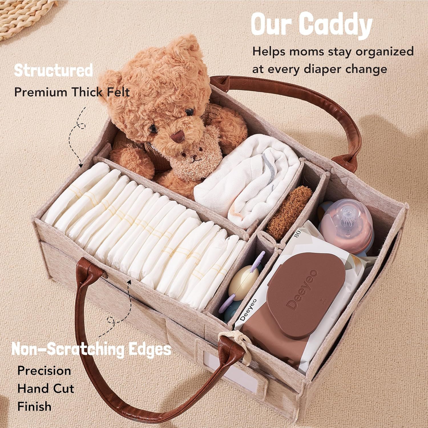 Cesto portaoggetti in feltro p - Baby Nursery Handles recensione e prezzo