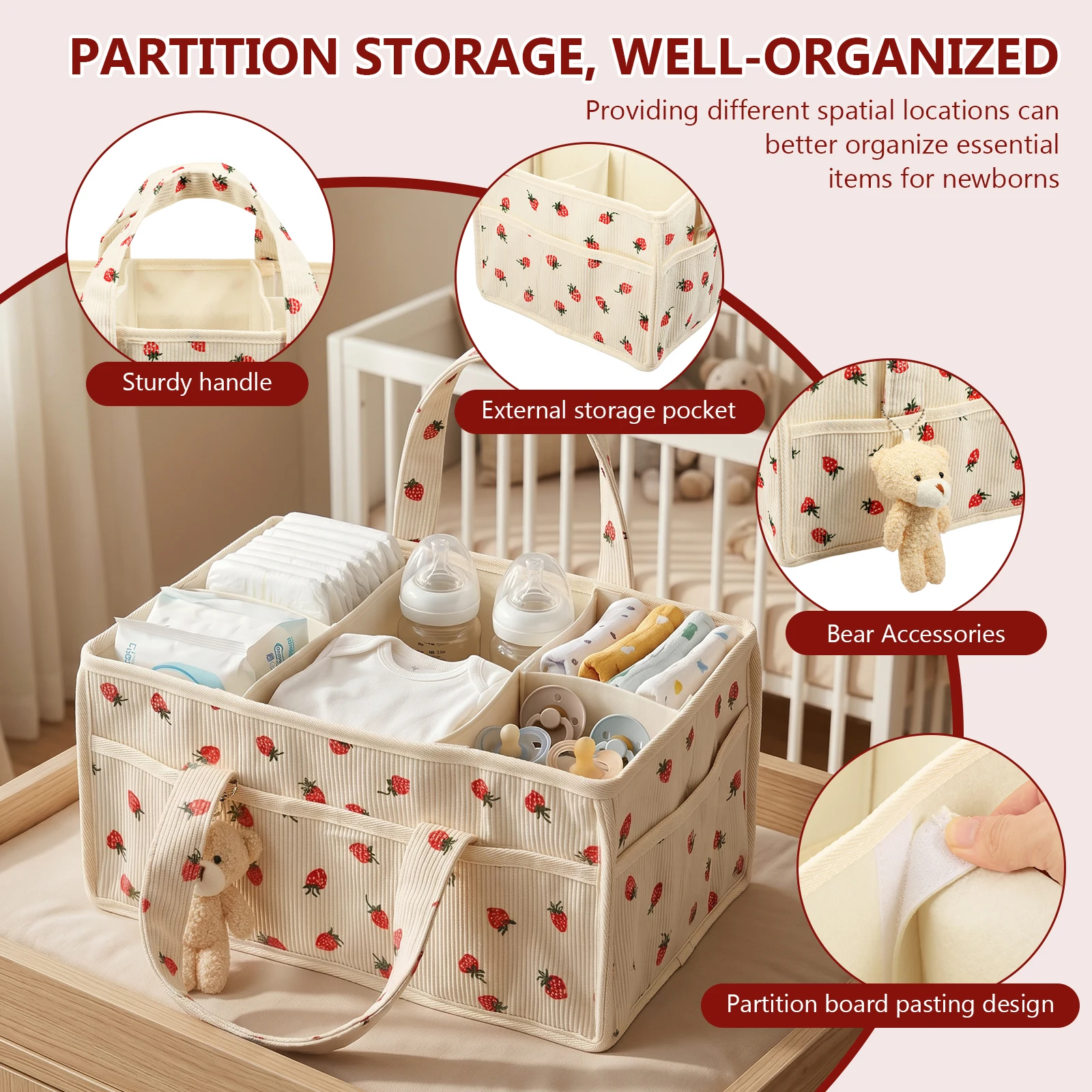 Cesto Portaoggetti per Pannoli - Baby Nursery Handles recensione e prezzo