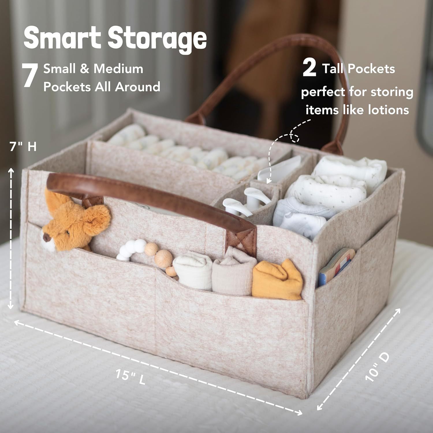 Cesto portaoggetti in feltro p - Baby Nursery Handles recensione e prezzo