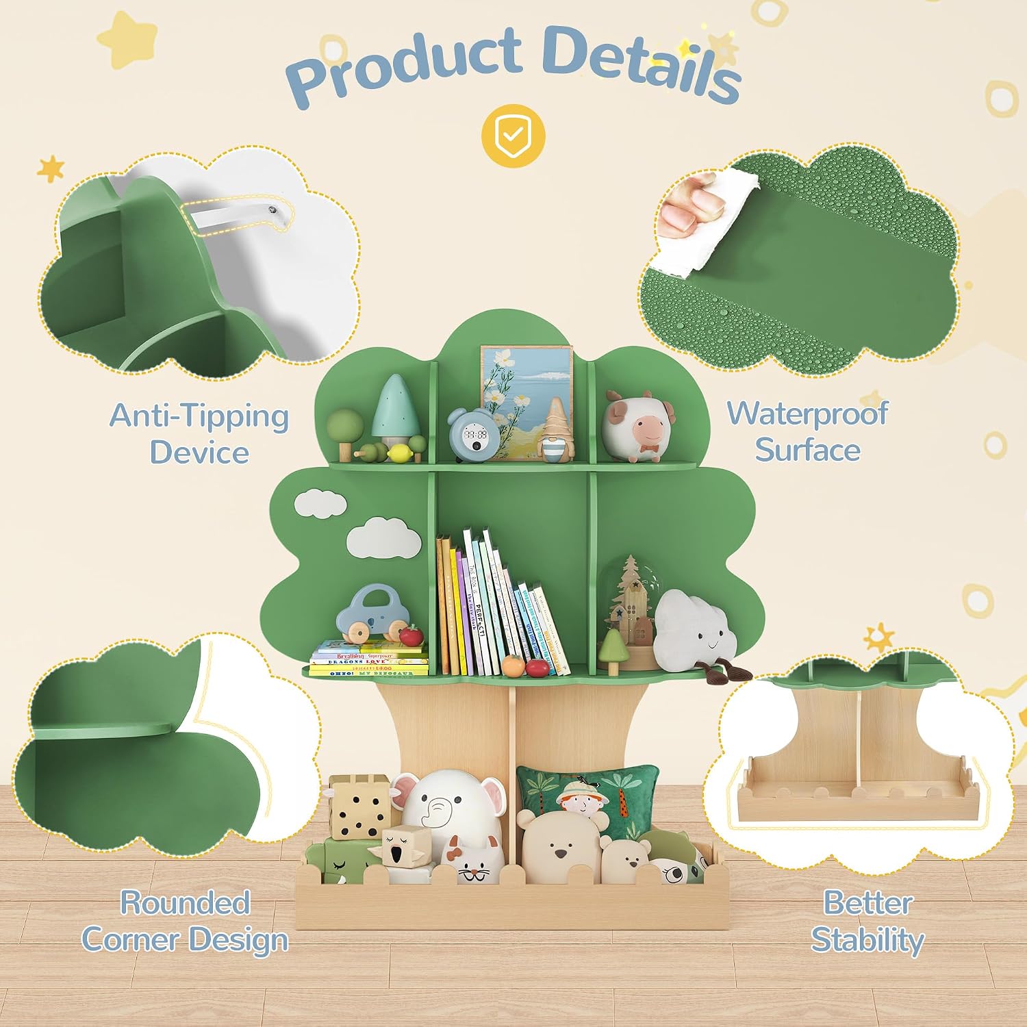 Libreria a Forma di Albero per - Baby Nursery Green recensione e prezzo
