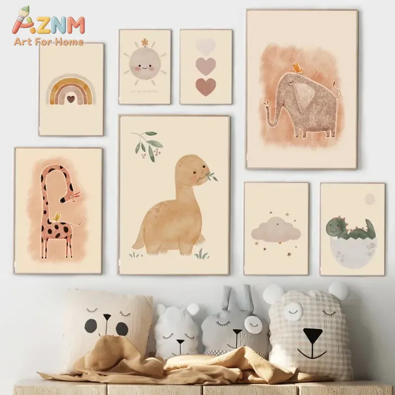 Quadro su tela AZNM con dinosa - Baby Nursery Neutral recensione e prezzo