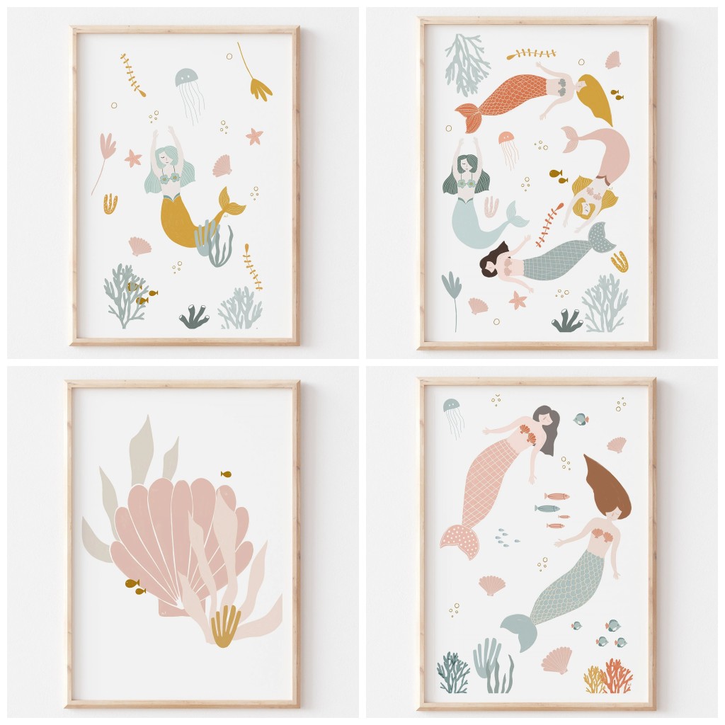 Poster su Tela con Tema Marino - Baby Nursery Themes Girl recensione e prezzo