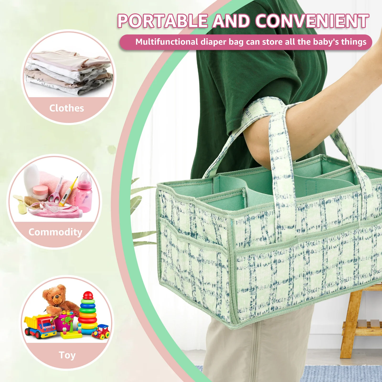 Borsa per pannolini per bambin - Baby Nursery Handles recensione e prezzo